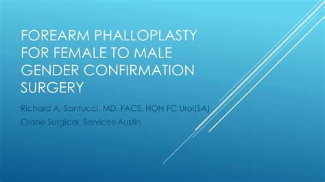 faloplastia|Phalloplasty: Gender Confirmation Surgery